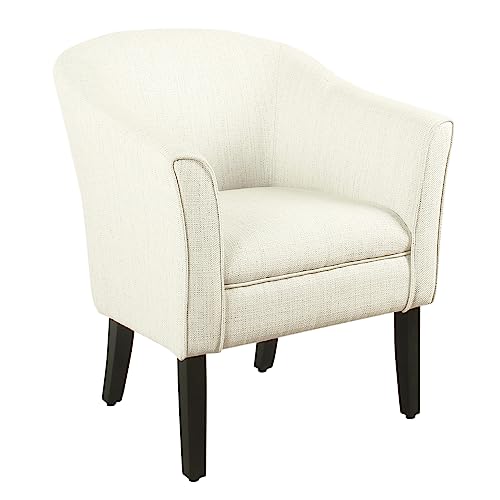 Stylish Black and White Barrel Accent Chair