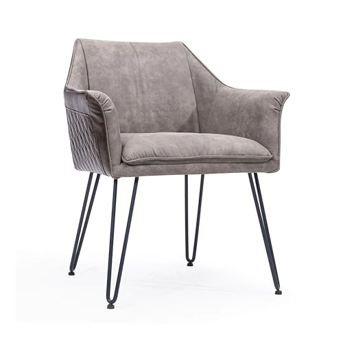 Stylish Brown and Black Upholstered Metal Chair