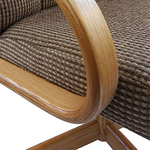 Casual Rolling Caster Dining Chair in Honey Oak Wood