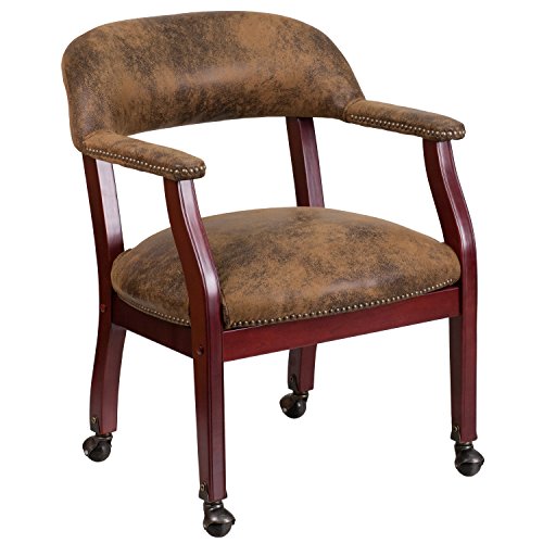 Luxurious Brown Conference Chair with Nail Trim