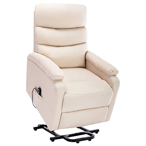 Cream Power Lift Massage Recliner Chair