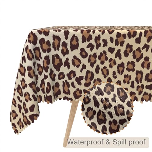 Leopard Safari Printed Tablecloth for Wildlife-Themed Parties