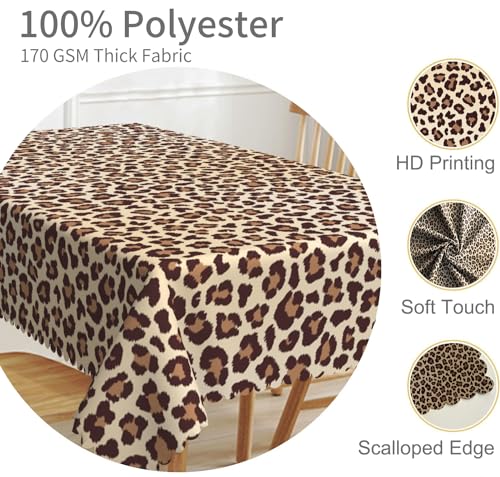 Leopard Safari Printed Tablecloth for Wildlife-Themed Parties