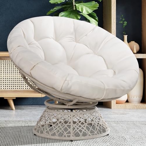 Ergonomic 40" Wicker Papasan Chair with Cushion