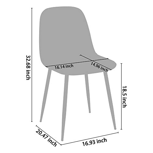 Modern Dark Brown Faux Leather Dining Side Chairs, Set of 4