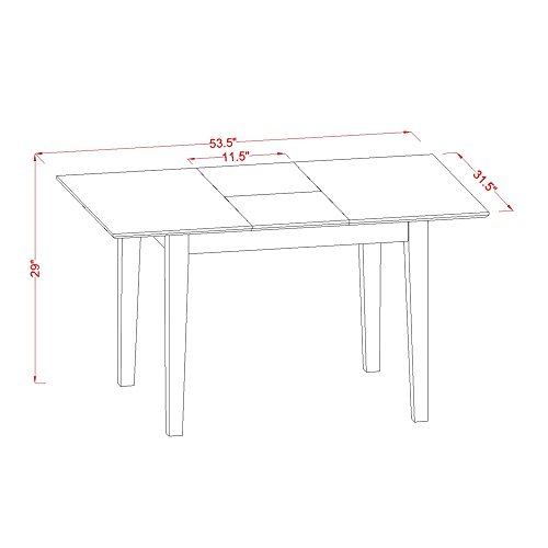 Norfolk Rectangle Dining Table with Butterfly Leaf in Black