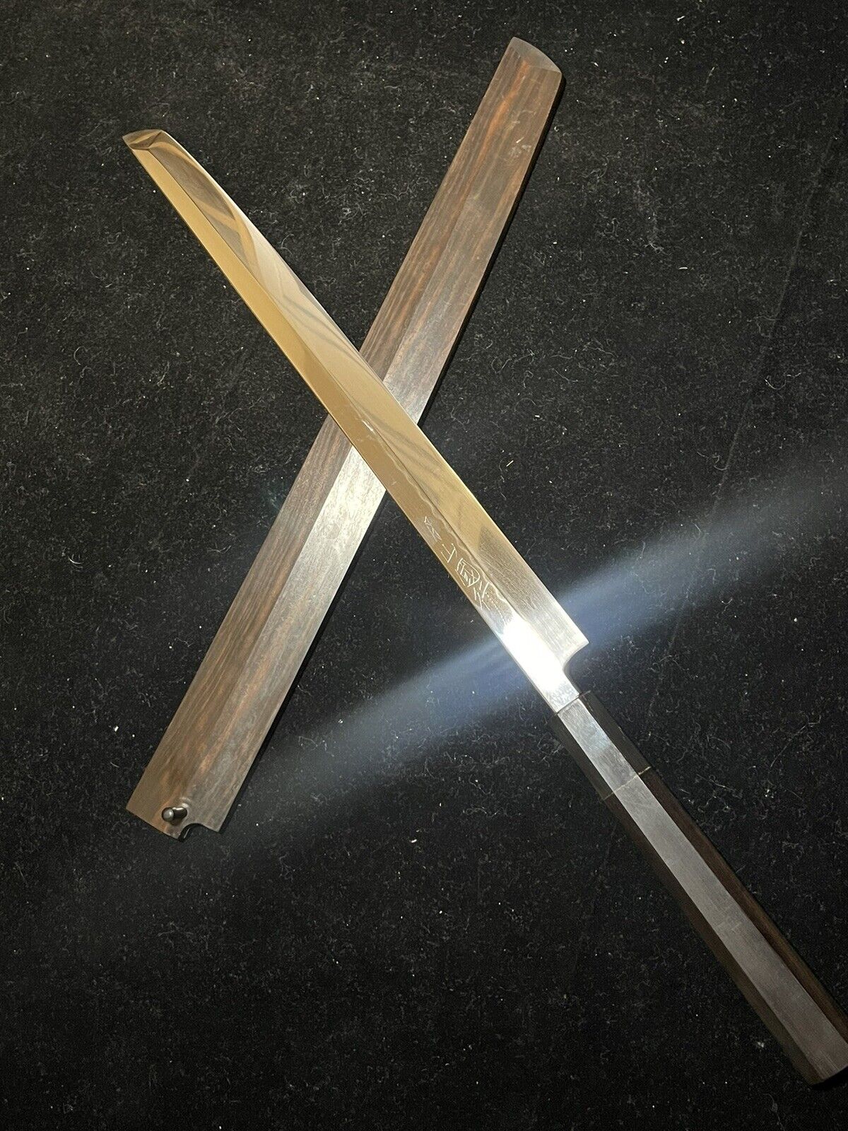 Genkai Masakuni 33cm White Honyaki Ebony Sashimi Knife