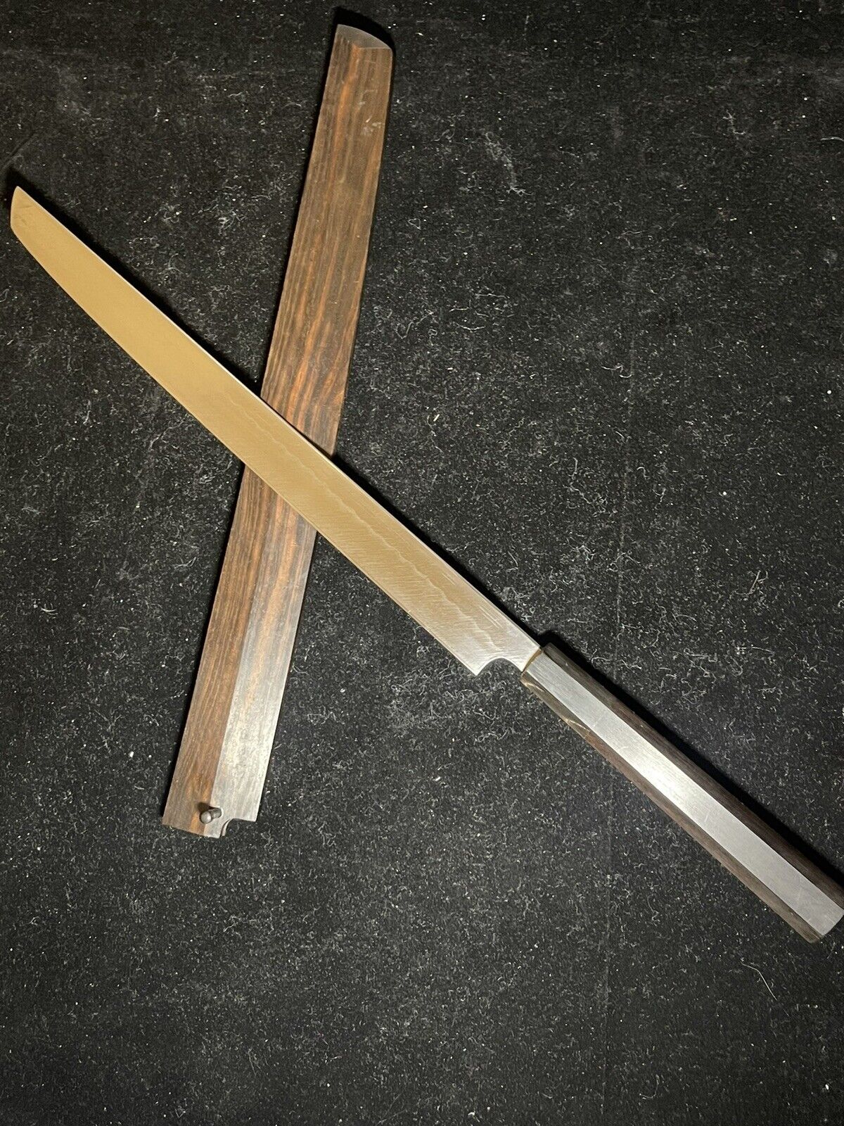 Genkai Masakuni 33cm White Honyaki Ebony Sashimi Knife