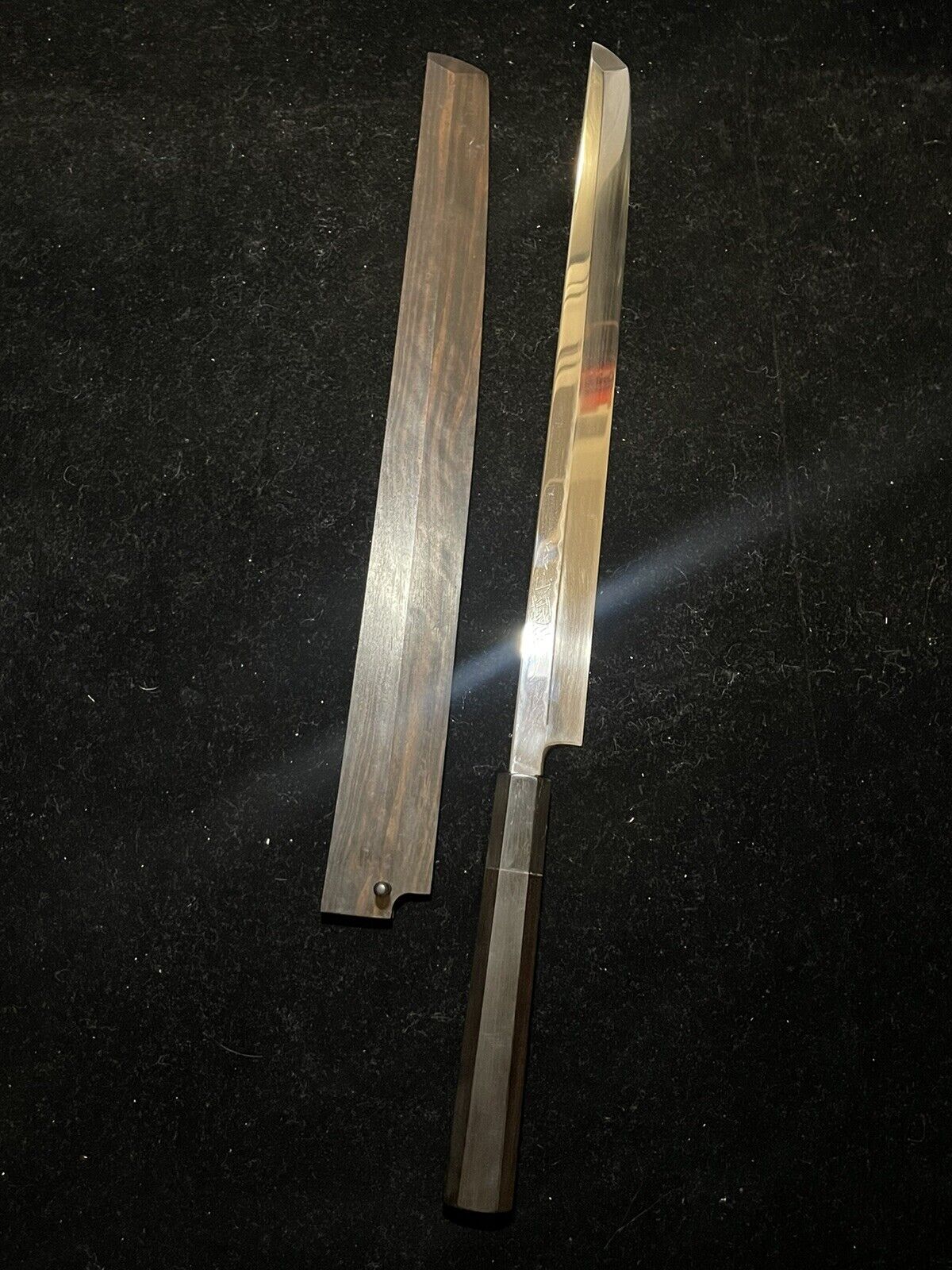 Genkai Masakuni 33cm White Honyaki Ebony Sashimi Knife