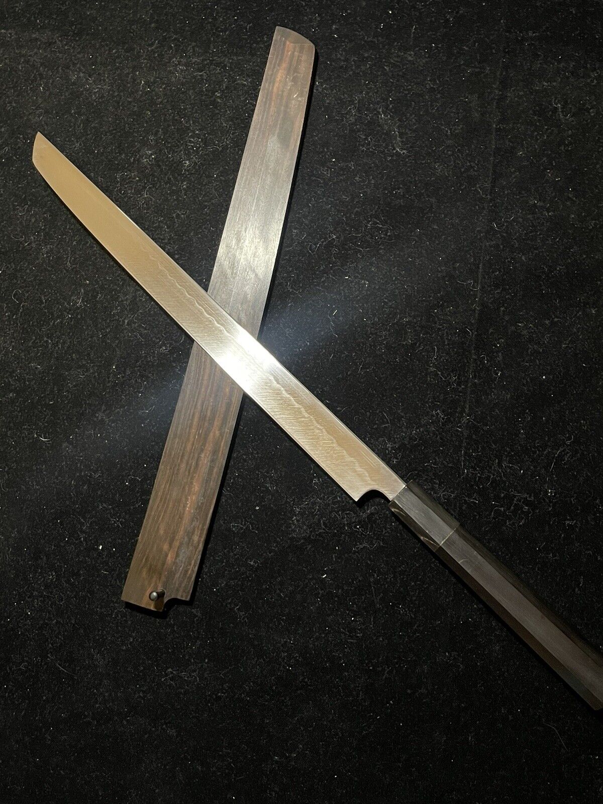 Genkai Masakuni 33cm White Honyaki Ebony Sashimi Knife