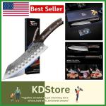 8.2-Inch Japanese Kiritsuke Knife with Damascus Steel