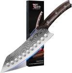 8.2-Inch Japanese Kiritsuke Knife with Damascus Steel