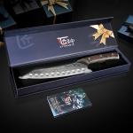 8.2-Inch Japanese Kiritsuke Knife with Damascus Steel