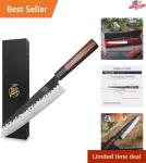 9-Inch Kiritsuke Chef Knife with Rosewood Handle