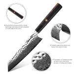 8-Inch Kiritsuke Chef Knife, Hand-Forged VG10 Steel