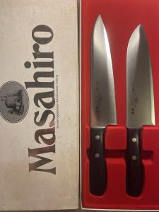 Masahiro Japanese Gyuto and Santoku Knife Set