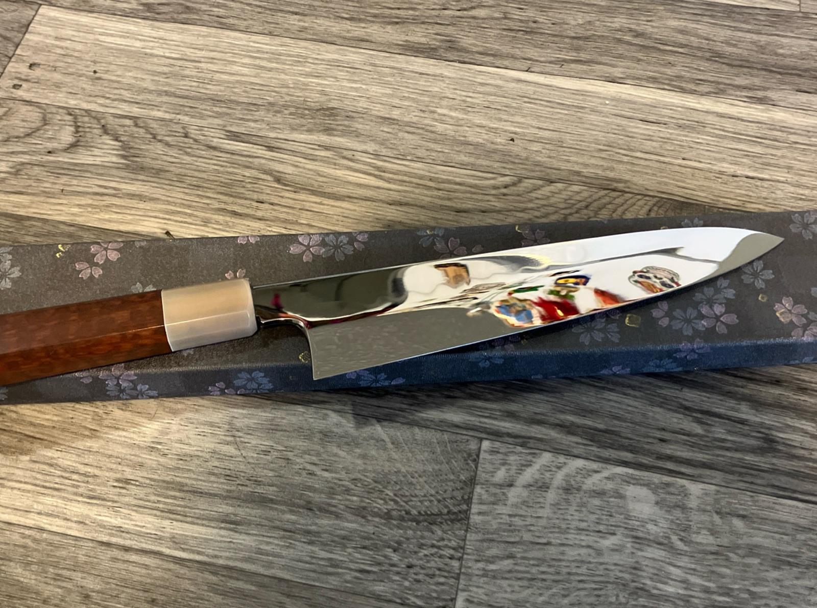 Shiraki Kenichi Shirogami #2 210mm Gyuto Knife