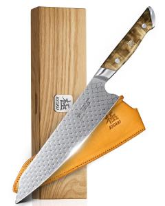 8.5" Kiritsuke Knife with Koi Scale Design