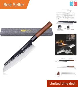 9" Kiritsuke Knife: High Carbon Steel, Rosewood Handle