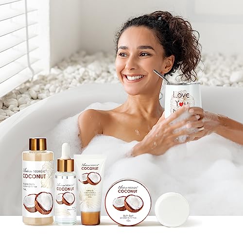 Women's Spa Gift Box: Coffee Mug, Bubble Bath, Hand Cream