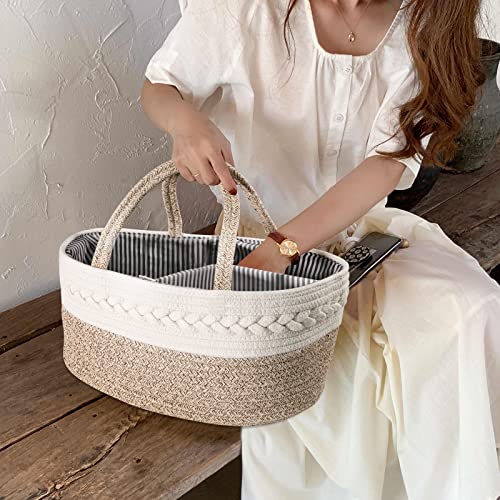 Cotton Rope Diaper Caddy: Portable Baby Gift Basket