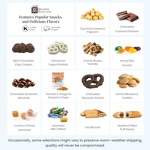 Broadway Basketeers Chocolate Snack Gift Basket - Various Occasions