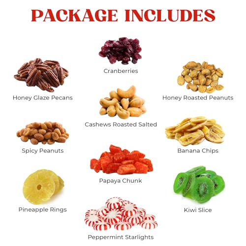 Christmas Gourmet Treat Tower - Dried Fruits & Nuts