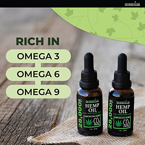 Greenive's 28,000mg Hemp Oil: Rich Vegan Omegas!