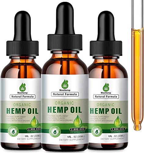 MaxHemp Organic Hemp Oil Drops (3 Pack)