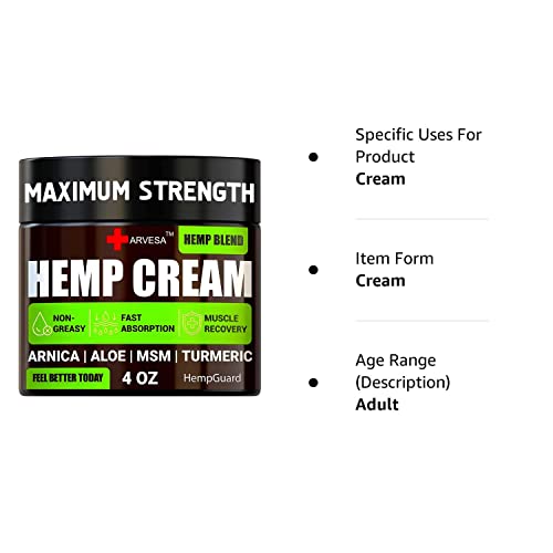High Strength Hemp Cream with Arnica & Turmeric