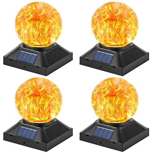 Flame-style Solar Post Cap Lights (4 pack)