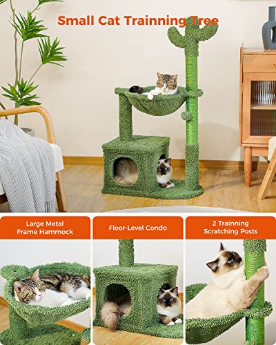 Cactus Cat Tree with Hammock and Scratching Post