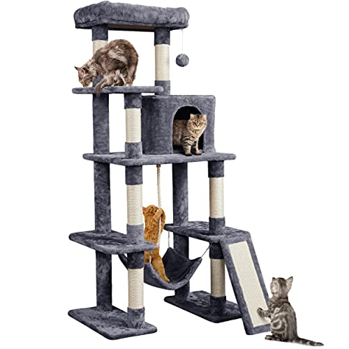63-Inch Multi-Level Cat Tree with Scratching Posts