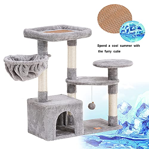Heybly Cat Tower with Scratching Posts & Cooling Mat