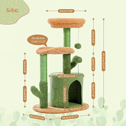 Cactus Cat Tower with Scratch Posts & Perches