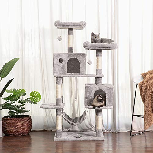 Hey-brother Large Multi-Level Cat Condo with Hammock