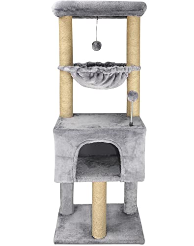 Fashionable 43.3" Grey Cat Trees with Houses