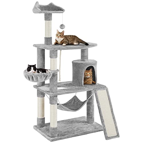 Large Adjustable Cat Tree with Scratching Post & Hammock