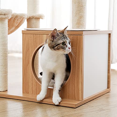 Modern Cat Tower with Multilevel Play House