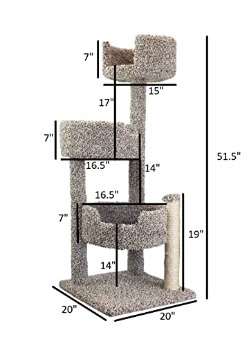 Wooden Cat Tree with Carpet Covering