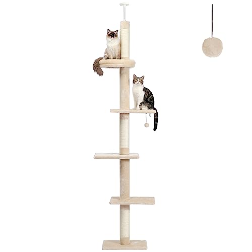 5-Tier Adjustable Cat Tower with Scratching Post