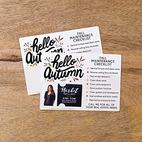 Hello Autumn" Fall Maintenance Checklist Real Estate Mailers
