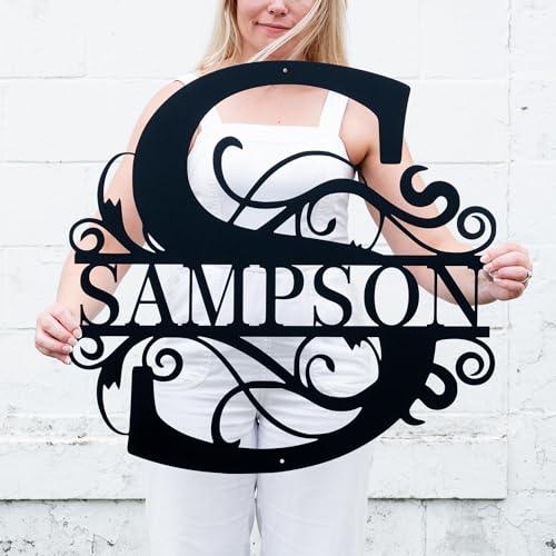 Personalized Metal Name Sign Monogram Wall Decor Outdoor