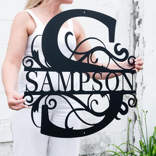 Personalized Metal Name Sign Monogram Wall Decor Outdoor