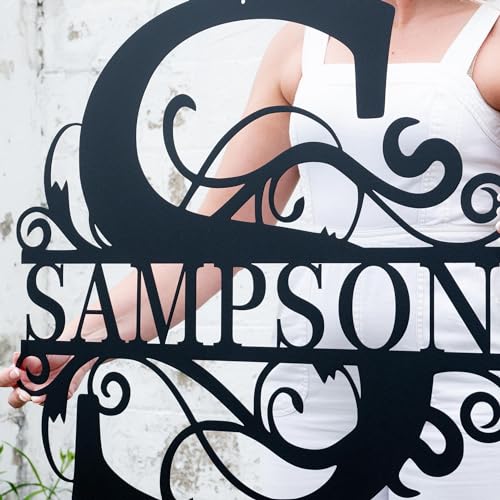 Personalized Metal Name Sign Monogram Wall Decor Outdoor