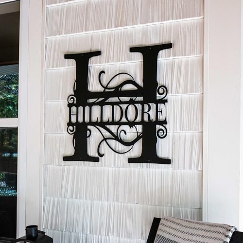 Personalized Metal Name Sign Monogram Wall Decor Outdoor