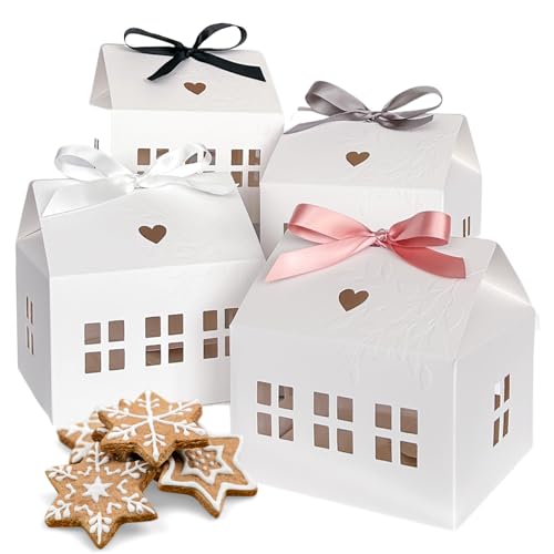 House Shaped Gift Boxes with Ribbons for Real Estate