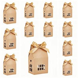30 Bowknot Kraft Paper House Shaped Real Estate Gift Boxes