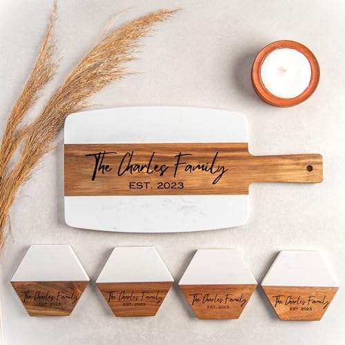 Customizable Cutting Board and Coaster Set - Perfect Gifts