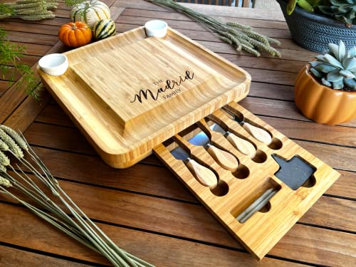 Custom Engraved Bamboo Charcuterie Board Set - Realtor Gift